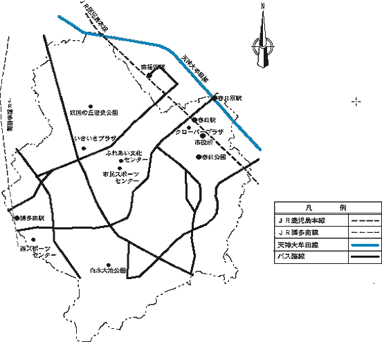 イラスト:春日市の地図