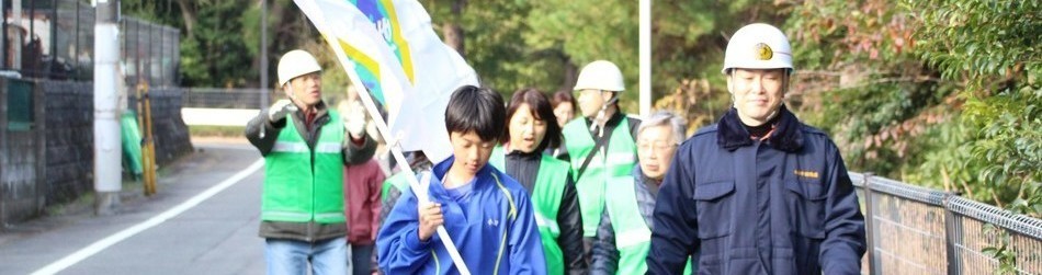 写真：春日南中　校区合同防災訓練の様子