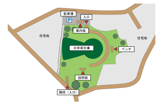 日拝塚古墳敷地案内図