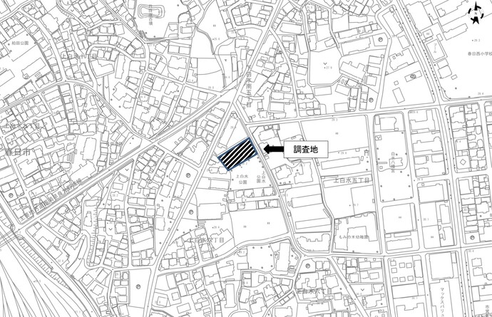 中白水遺跡20次調査位置図