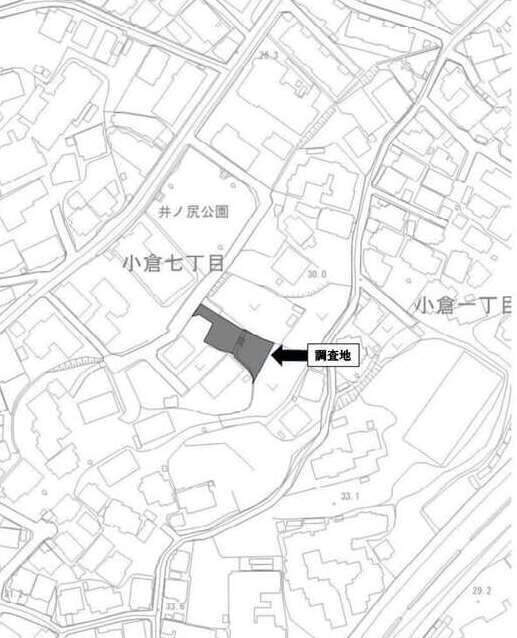 仁王手B遺跡8次調査位置図