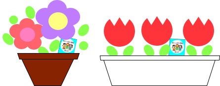 イラスト：花いっぱい運動プレートの使用例