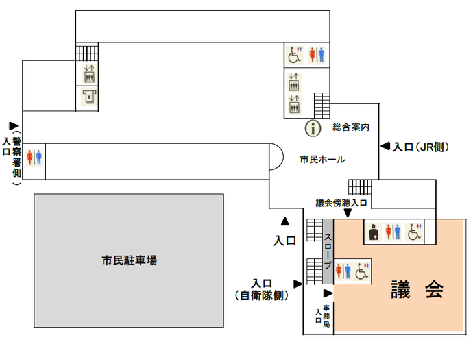 図：春日市役所館内案内