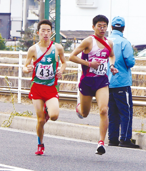 写真：都道府県対抗駅伝で走る間瀬田さん