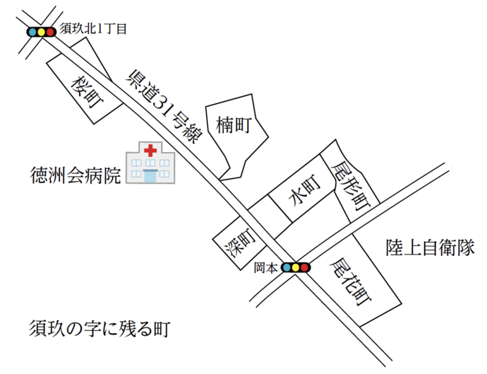 地名の書かれた簡易地図