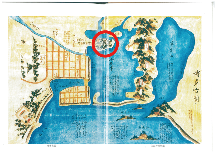 住吉神社に印のついた絵図