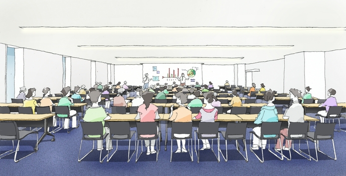 (仮称)地域共生交流施設 2階 大会議室(イメージスケッチ)