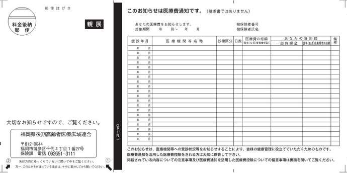 後期高齢者医療医療費通知