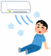 クーラーで涼む人