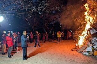 写真：左義長の様子