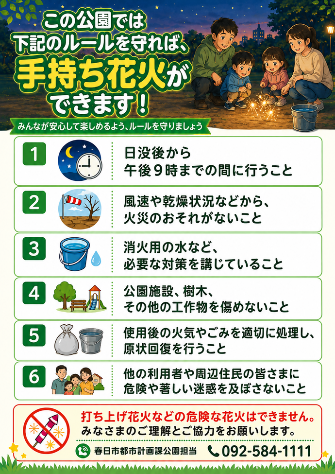 手持ち花火をするときのルール